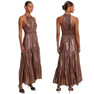 A.L.C. Midi metallic bronze party dress size 10